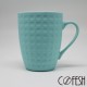 COFESH 格紋半手作天空藍馬克杯350ml MUL-35-GA