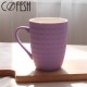 COFESH 格紋半手作葡萄紫馬克杯350ml MUL-35-PP