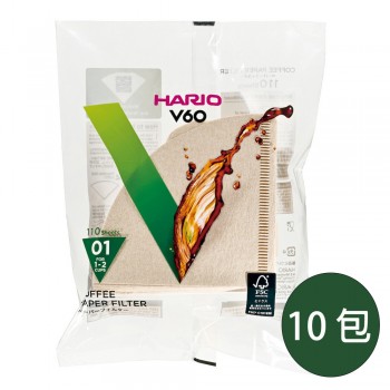 【HARIO】V60無漂白01濾紙110張 10入/VCF-01-110M