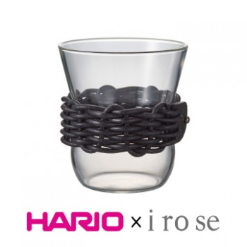 【HARIO x i ro se】黑色皮革藤編咖啡杯300ml HCF-8-LZB