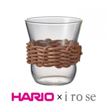 【HARIO x i ro se】棕色皮革藤編咖啡杯300ml HCF-8-LZN