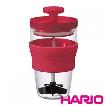 【HARIO】紅色便利手動打果汁器300ml HDJ-L-R