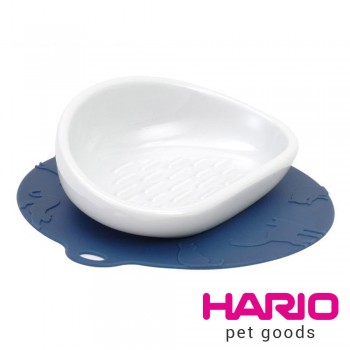 【HARIO】長毛貓專用藍色陶瓷大碗  PTS-NYL-DBU