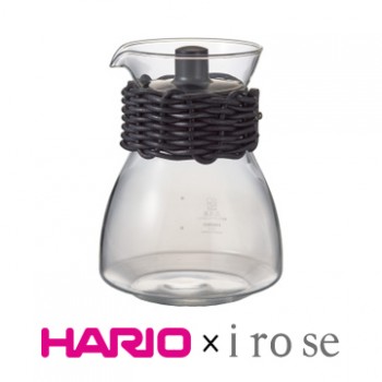 【HARIO x i ro se】黑色皮革藤編茶壺450ml TCF-3-LZB