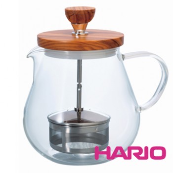 【HARIO】橄欖木濾壓茶壺700ml TEO-70-OV