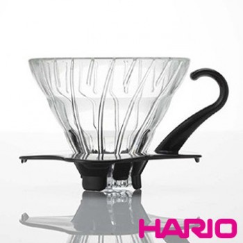 【HARIO】V60黑色01玻璃濾杯1~2杯 VDG-01B
