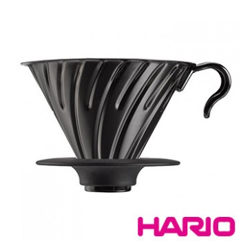 【HARIO】V60亮黑金屬濾杯(1~4杯) VDM-02BC