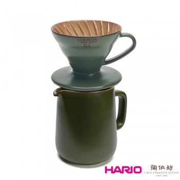 【HARIOx陶作坊】V60藍媚茶01懷汝濾杯+高山下壺