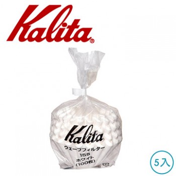 KALITA 155系列濾杯專用蛋糕型波紋濾紙 100枚入 5包  #22201