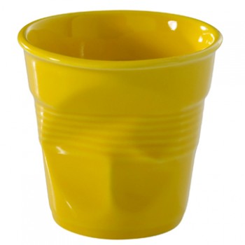 法國 REVOL FRO 黃色 陶瓷皺折杯 80cc