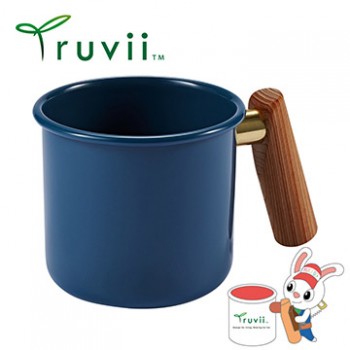 Truvii 波斯藍木柄琺瑯杯 400ml