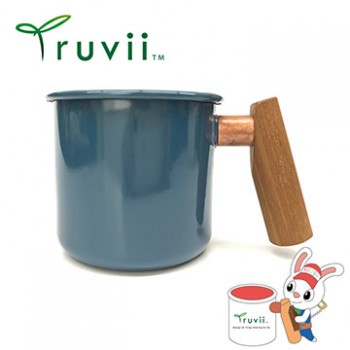 Truvii 波斯藍柚木柄琺瑯杯 400ml