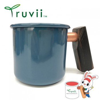 Truvii 波斯藍黑檀木柄琺瑯杯 400ml