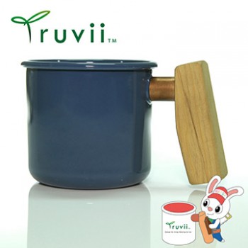 Truvii 波斯藍檜木柄琺瑯杯 400ml