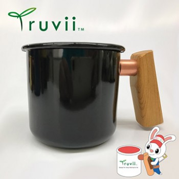 Truvii 經典黑檜木柄琺瑯杯 400ml